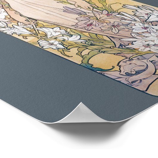 Lily (Vier bloemen), Alphonse Mucha Poster (Hoek)