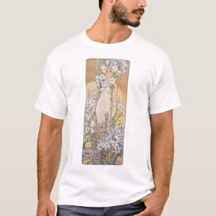 Lily (Vier bloemen), Alphonse Mucha T-shirt