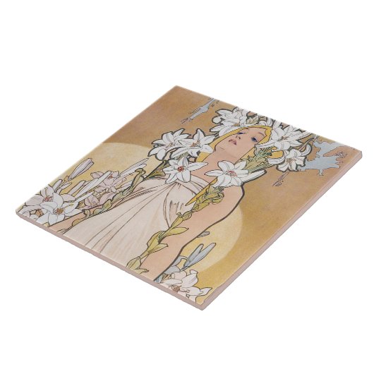 Lily (Vier bloemen), Alphonse Mucha Tegeltje (Zijkant)