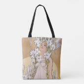Lily (Vier bloemen), Alphonse Mucha Tote Bag (Achterkant)