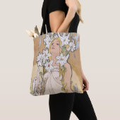 Lily (Vier bloemen), Alphonse Mucha Tote Bag (Dichtbij)