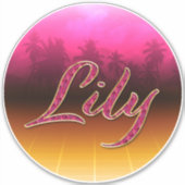 Lily Vorname Name golden pink Aufkleber Sticker (Voorkant)