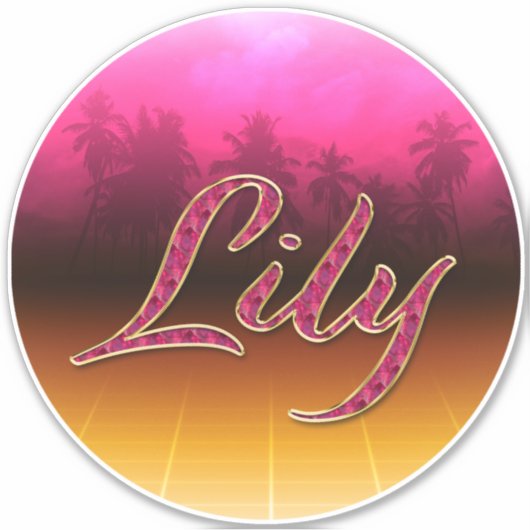 Lily Vorname Name golden pink Aufkleber Sticker (Voorkant)