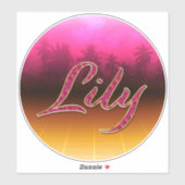 Lily Vorname Name golden pink Aufkleber Sticker (Vel)