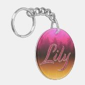 Lily Vorname Name golden pink Schlüsselanhänger Sleutelhanger (Voorkant Links)