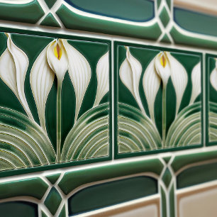 Lily Wall Decor Art Nouveau Art Deco Ceramische Te Tegeltje