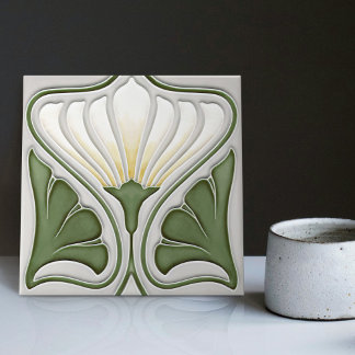 Lily Wall Decor Art Nouveau Art Deco Ceramische Te Tegeltje