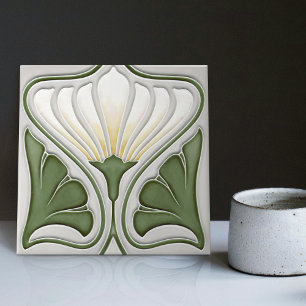 Lily wanddecoratie Art Nouveau Art Deco keramische Tegeltje
