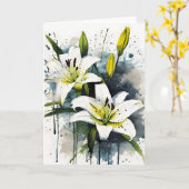 Lily - Watercolor flowers Kaart (Gele Bloem)