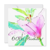 Lily Waterverf 60th Birthday Party Invitation