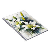 Lily - Waterverf bloemen Notitieboek (Rechterzijde)