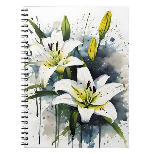 Lily - Waterverf bloemen Notitieboek (Voorkant)