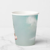 Lily Waterverf & Pasteleieren met konijn in mand Papieren Bekers (Achterkant)