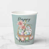 Lily Waterverf & Pasteleieren met konijn in mand Papieren Bekers (Links)