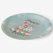 Lily Waterverf & Pasteleieren met konijn in mand Papieren Bordje (Gekanteld)