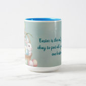 Lily Waterverf & Pasteleieren met konijn in mand Tweekleurige Koffiemok (Center)