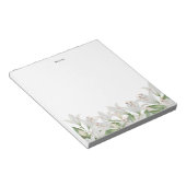Lily Waterverf White Spring Flowers gepersonalisee Notitieblok (Schuin)