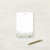 Lily Waterverf White Spring Flowers gepersonalisee Post-it® Notes (Op bureau)