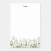 Lily Waterverf White Spring Flowers gepersonalisee Post-it® Notes (Voorkant)
