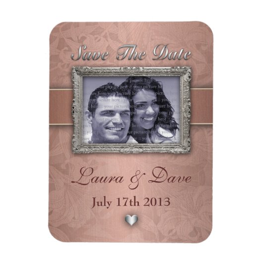 LILY Wedding briefpapier - Koper Magneet (Verticaal)