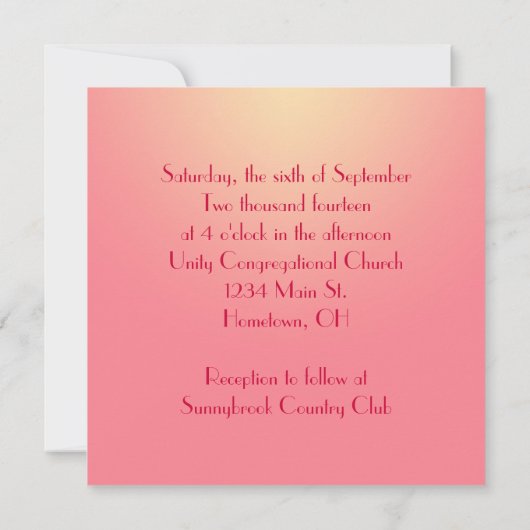 Lily Wedding Invite Kaart (Achterkant)