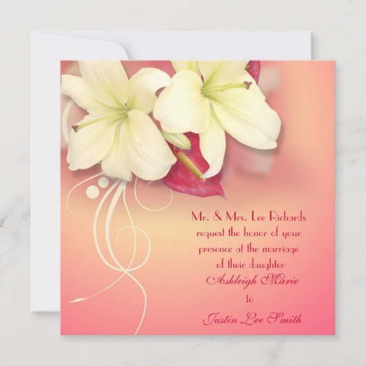 Lily Wedding Invite Kaart (Voorkant)