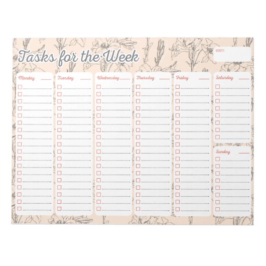 Lily Weekly Planner Notitieblok (Voorkant)