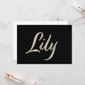 Lily white gold Handwriting Karte Kaart (Voorkant / Achterkant in situ)