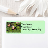 Lilypad bloemen retourneren adreslabels etiket (Insitu)