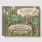 Lilypad Dragonfly Art Deco Wedding Guest Book Gastenboek (Voorkant)