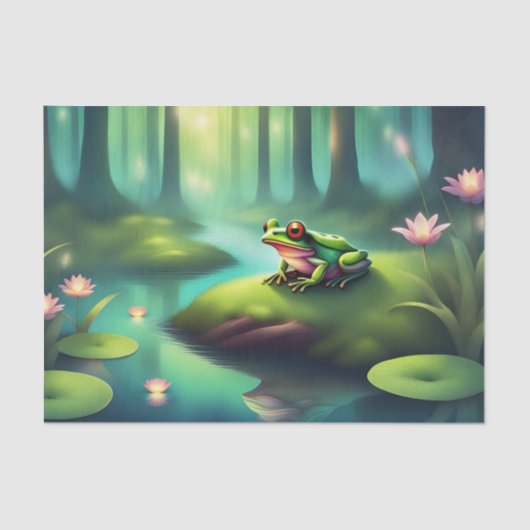 Lilypads Moonlit Sprookje Kikker Decoupage Tissuepapier (Voorkant)