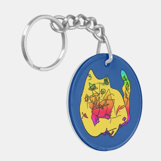 Lily's Abstracte kat Sleutelhanger (Voorkant Links)