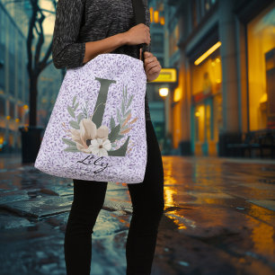 Lily's sierlijke sereniteit - Boho bloemenmonogram Crossbody Tas