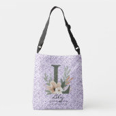 Lily's sierlijke sereniteit - Boho Floral Monogram Crossbody Tas (Achterkant)