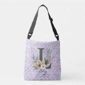 Lily's sierlijke sereniteit - Boho Floral Monogram Crossbody Tas (Voorkant)