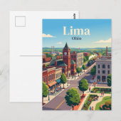 Lima, Ohio Briefkaart (Voorkant / Achterkant)