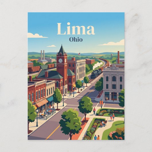 Lima, Ohio Briefkaart (Voorkant)