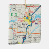 Lima Ohio Map Keramisch Ornament (Rechts)