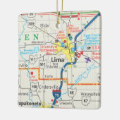 Lima Ohio Map Keramisch Ornament (Links)