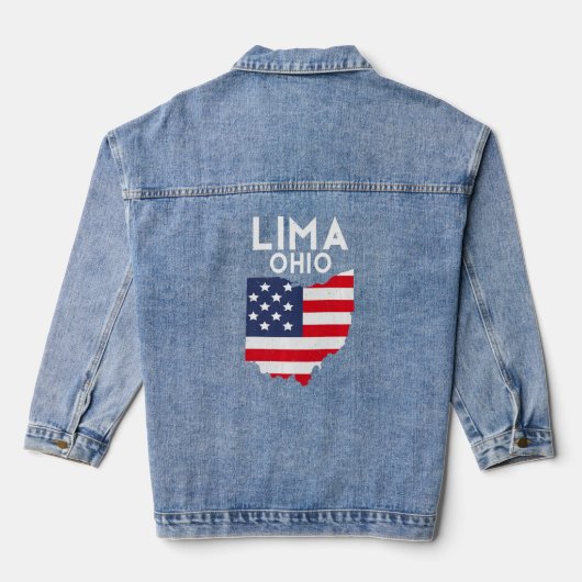 Lima Ohio USA State America Travel Ohioan Premium Denim Jacket (Achterkant)