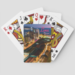 Lima Peru Capital Pacific Coast City Lichtrecht na Pokerkaarten