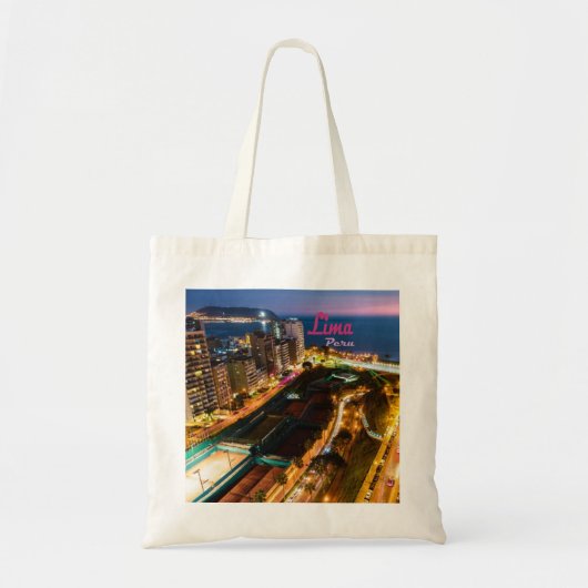 Lima Peru Capital Pacific Coast City Lichtrecht na Tote Bag (Voorkant)