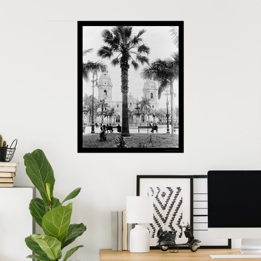 Lima, Peru Cathedraal 1902 Poster (Thuiskantoor)