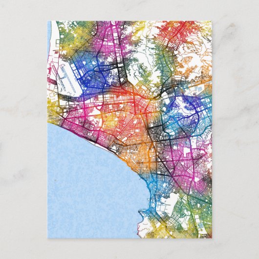 Lima Peru City Map Briefkaart (Voorkant)