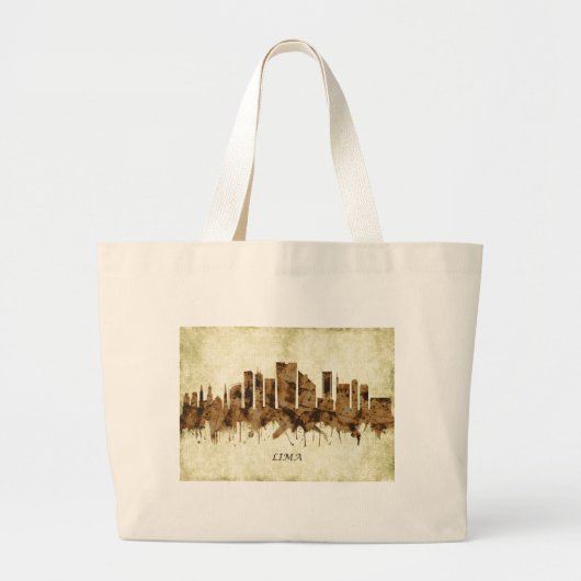 Lima Peru Cityscape Grote Tote Bag (Voorkant)
