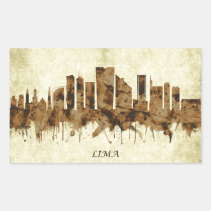 Lima Peru Cityscape Rechthoekige Sticker