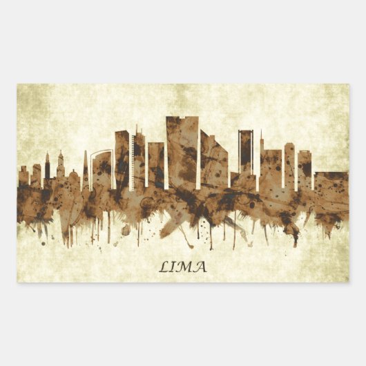 Lima Peru Cityscape Rechthoekige Sticker (Voorkant)