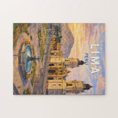 Lima Peru Illustratie Reis Kunst Vintage Legpuzzel (Horizontaal)