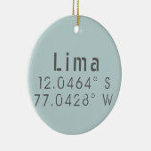 Lima Peru Latitude Lengtegraad Keramisch Ornament (Rechts)
