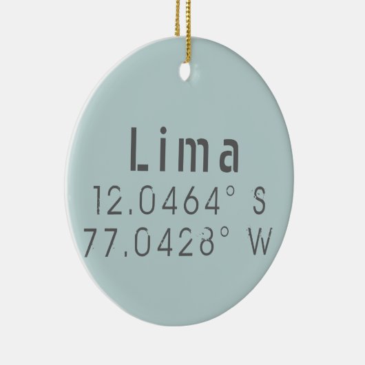 Lima Peru Latitude Lengtegraad Keramisch Ornament (Rechts)